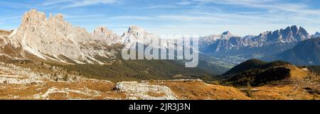 Vue panoramique sur les dolomiti autour de Cortina d Ampezzo et les Dolomites, Italie Banque D'Images