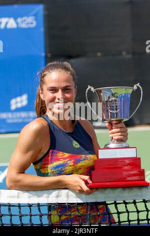 VANCOUVER, C.-B. - AOÛT 21 : finale du match Womens Valentini Grammatikopoulou(GRE) def Lucia Bronzetti (ITA) pendant le neuf jour de 2022 Odlum Brown VanOpen au Hollyburn Country Club on 21 août 2022, à West Vancouver, Colombie-Britannique, Canada.(photo de Clélio Tomaz/Pximats Banque D'Images