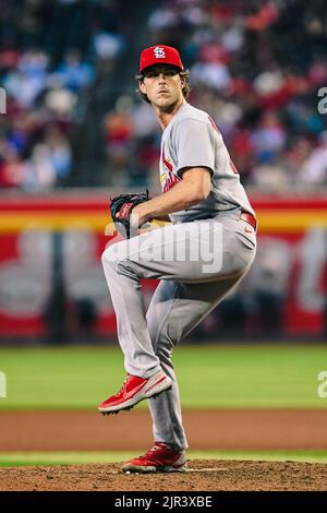 Jake Woodford (40) lance le pichet des Cardinals de St. Louis contre les Arizona Diamondbacks dans le septième repas lors d'un match de baseball MLB, dimanche, août Banque D'Images