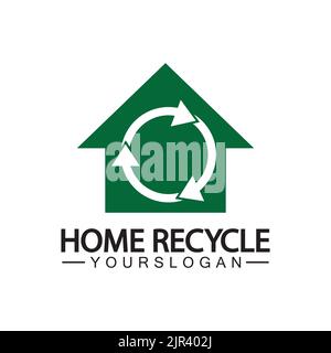 Maison maison recyclage logo icône vecteur illustration design Illustration de Vecteur