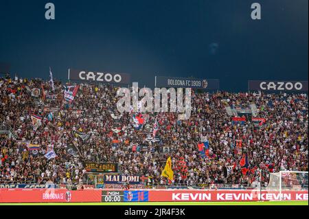 Bologne, Italie. 21st août 2022. Supporters du FC de Bologne pendant le FC de Bologne contre Hellas Verona, football italien série A match à Bologne, Italie, 21 août 2022 crédit: Agence de photo indépendante/Alamy Live News Banque D'Images