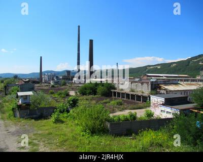 Les émissions de plomb à Copsa Mica ont parfois dépassé les limites internationales 1000 fois. Banque D'Images