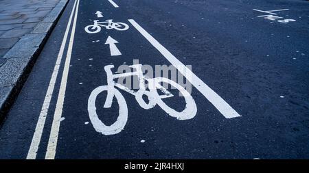 Symbole de vélo représentant les pistes cyclables Banque D'Images