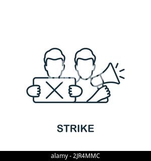 Icône de grève. Line simple Line icône de protestation pour les modèles, la conception de sites Web et les infographies Illustration de Vecteur