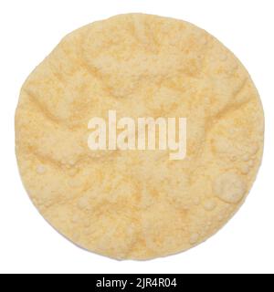 Un papadome isolé sur fond blanc tourné d'en haut Banque D'Images