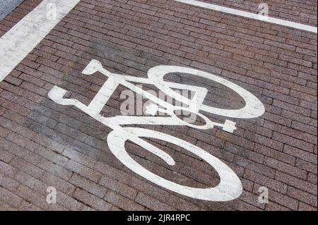 Piste cyclable à Liverpool Banque D'Images