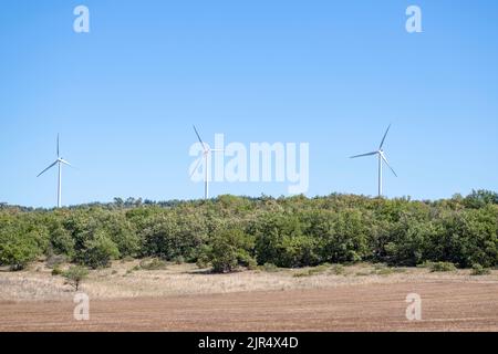 Éoliennes à axe horizontal onshore dans le sud de la France, en Europe