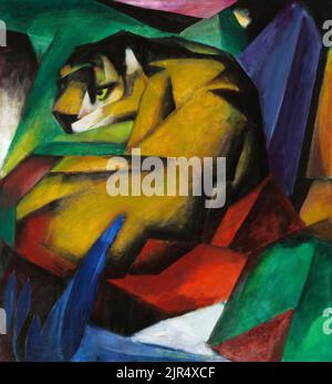 Franz Marc - Der Tiger, The Tiger (1912), Lenbachhaus à Munich - peinture classique Banque D'Images