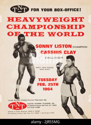 1964 Cassius Clay (Muhammad Ali) contre Sonny Liston I Kit de télévision en circuit fermé Banque D'Images