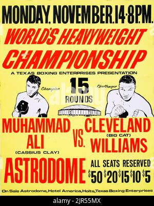 1966 Muhammad Ali contre Cleveland Williams affiche de boxe sur place Banque D'Images