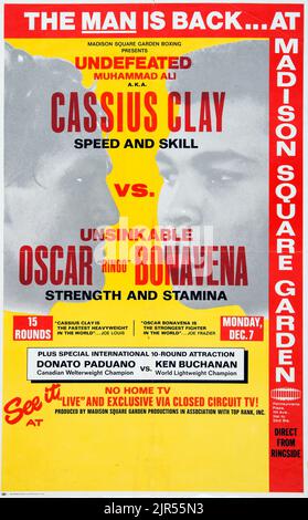 1970 Cassius Clay (Muhammad Ali) contre Oscar Bonavena Fight Poster Banque D'Images