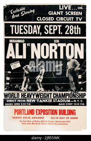 1976 Muhammad Ali contre Ken Norton Closed circuit Poster Banque D'Images