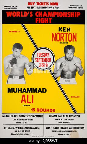 1976 Muhammad Ali contre Ken Norton III Closed circuit Poster Banque D'Images