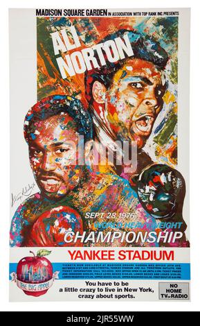 1976 Muhammad Ali contre Ken Norton III Poster Banque D'Images