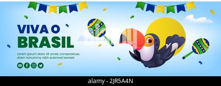 Banderoles horizontales en dégradé pour l'illustration du vecteur de célébration de la sète de setembro Illustration de Vecteur