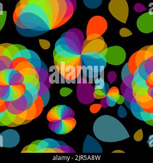 Motif sans couture de fleurs arc-en-ciel. Illustration vectorielle Illustration de Vecteur