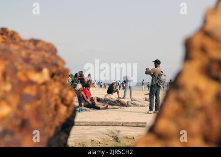 Vue sur la plage de Libreville, 21 juin 2014 Banque D'Images