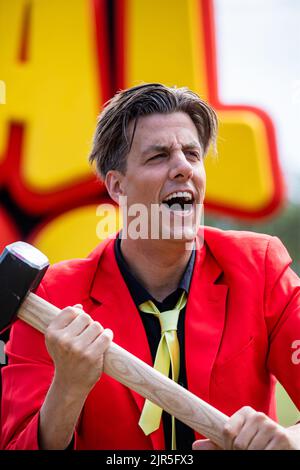 Eindhoven, pays-Bas, 2022-08-22 13:00:05 BEST - Rob Kemps de Snollebollekes sur le site d'Aquabest Eindhoven. Le chanteur de la loi de parti a expliqué les plans pour le festival de deux jours Total Loss qui est organisé sur le site. ANP LEVIN DEN BOER pays-bas - belgique sortie Banque D'Images