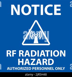 Avis danger de rayonnement RF autorisé uniquement panneau sur fond blanc Illustration de Vecteur