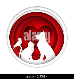 Modèle de conception de papier vectoriel avec logo de la boutique d'animaux Illustration de Vecteur