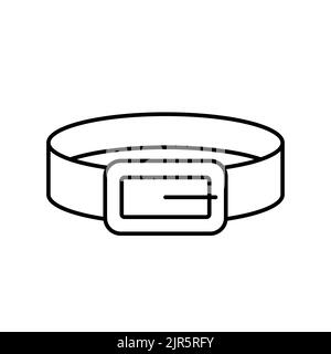 Ceinture Vector Outline pour homme avec icône en forme de boucle. EPS 10... Isolé sur un symbole blanc... élément de vêtement. Accessoires élégants. Boucle métallique de ceinture tendance. Pour Banque D'Images