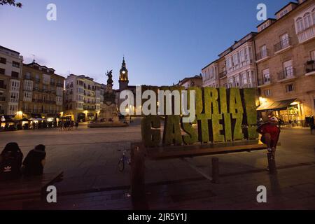 Plaza de la Virgen Blanca, Vitoria, pays basque Banque D'Images