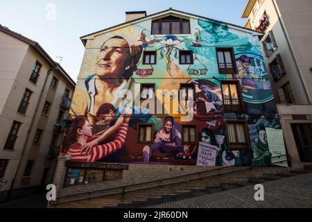 Itinéraire mural à Vitoria, pays Basque Banque D'Images