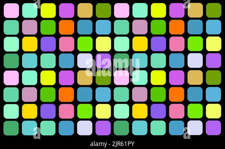 Illustration de carrés aux coins arrondis de couleurs variées Banque D'Images