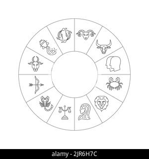 Ligne cercle zodiaque Illustration de Vecteur