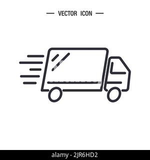 Icône de camion de livraison express d'expédition. Livraison à l'expédition. Illustration vectorielle isolée sur fond blanc Illustration de Vecteur