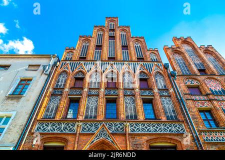 Extérieur de la maison Copernic du 14th siècle de style gothique, Torun, Pologne Banque D'Images