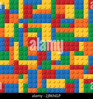 Modèle transparent de briques en plastique de couleur réaliste. Blocs de construction. Il est facile à redéfinir. Il vous suffit de vous rendre aux nuances et de profiter de cette offre. SPE 10 Illustration de Vecteur