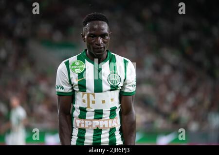 Budapest, Hongrie – 13 juillet 2022. L'attaquant de Ferencvaros Adama Traore lors du match de qualification de l'UEFA Champions League Ferencvaros vs Tobol. Banque D'Images