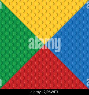 modèle de briques de plastique de couleur réaliste. Blocs de construction. Il est facile de redéfinir les couleurs. Il vous suffit de passer aux nuances et des apprécier. SPE 10 Illustration de Vecteur