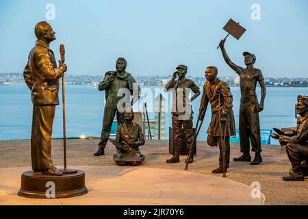 Detail, National Salute to Bob Hope and the Military (alias Bob Hope Memorial), par Eugene Daub et Steven Whyte, San Diego, Californie, États-Unis Banque D'Images