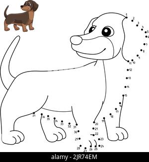 Page de coloriage de Dachshund point à point pour enfants Illustration de Vecteur