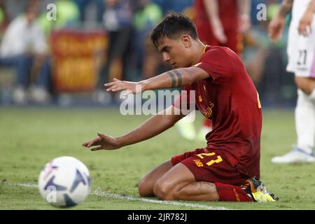 Rome, Italie. 22nd août 2022. Paulo Dybala, d'AS Roma, réagit lors de la série italienne Un match de football entre Roma et Cremonese au stade olympique de Rome. Crédit: Riccardo de Luca - mise à jour des images/Alamy Live News Banque D'Images