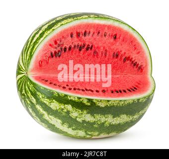 Watermelon isolé sur fond blanc, chemin de détourage, pleine profondeur de champ Banque D'Images