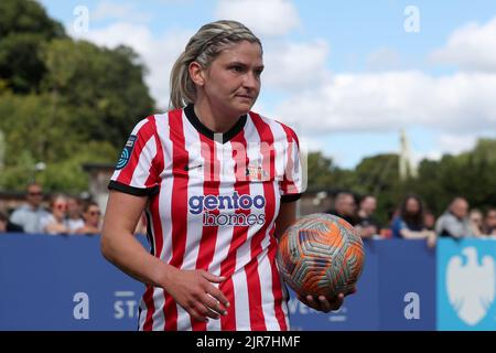 ABBY HOLMES de Sunderland lors du match de championnat féminin FA entre Durham Women FC et Sunderland au château de Maiden, à Durham City, le dimanche 21st août 2022. (Credit: Mark Fletcher | MI News) Credit: MI News & Sport /Alay Live News Banque D'Images