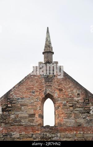 Cette ancienne tour d'église est située à Port Arthur en Tasmanie. Fabriqué à la main Banque D'Images