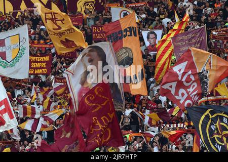 Rome, Italie , 22nd août , 2022 photographié de gauche à droite, fans de AS Roma pendant le football série A Match Roma v Cremonese crédit: Massimo Insabato/Alay Live News Banque D'Images