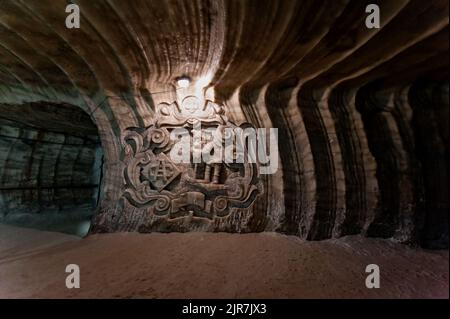 Intérieur du couloir de la mine de sel, Soledar, Donbas, Ukraine Banque D'Images