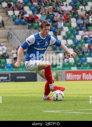 Windsor Park, Belfast, Irlande du Nord, Royaume-Uni. 14 août 2022. Danske Bank Premiership – Linfield / Portatown. Footballeur en action Daniel Finlayson, joueur de football de Linfield (18). Banque D'Images