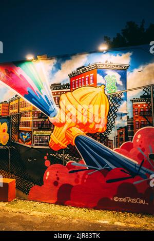 Le Wynwood Walls Miami est un graffiti artistique et créatif Banque D'Images