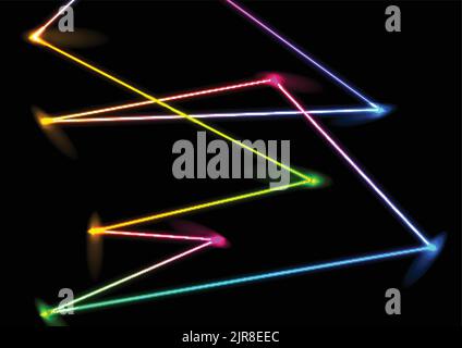 Arrière-plan abstrait coloré lignes laser néon. Conception vectorielle Illustration de Vecteur