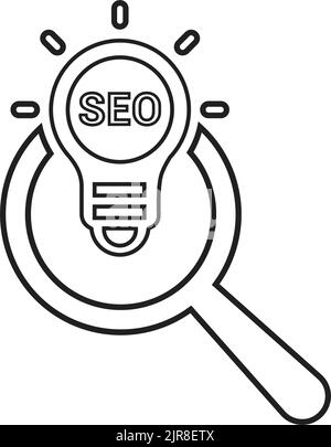 Rechercher, seo, solution, icône de recherche - fichier EPS vectoriel. Utilisation parfaite pour les supports d'impression, le Web, les images de stock, l'utilisation commerciale ou tout type de projet de conception. Illustration de Vecteur