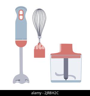 Mixeur plongeant avec motif vectoriel plat Illustration de Vecteur