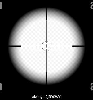 Une illustration réaliste d'une vue à travers la portée d'un fusil de dessèissement. Réticule avec fond transparent - vecteur Illustration de Vecteur