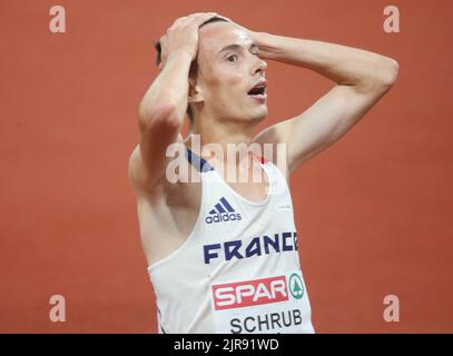 Yann SchRUB de France Médaille de bronze lors de l'Athlétisme, hommes 10 000m aux Championnats d'Europe Munich 2022 sur 21 août 2022 à Munich, Allemagne - photo Laurent Lairys / DPPI Banque D'Images