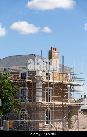 Une maison en cours de construction à Poundbury, Dorchester, Dorset, Angleterre Banque D'Images